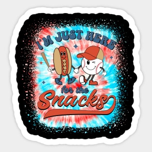 I'm Just Here For The Snacks Baseball 4th Of July Hot Dog Sticker